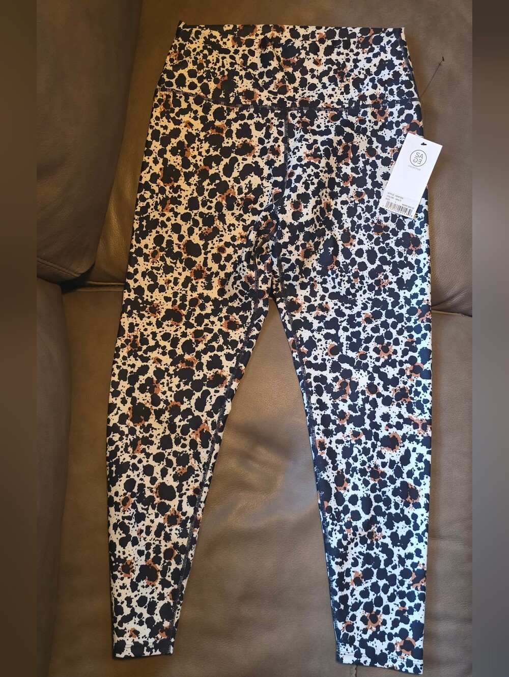 Sage Black White & Brown Printed Leggings